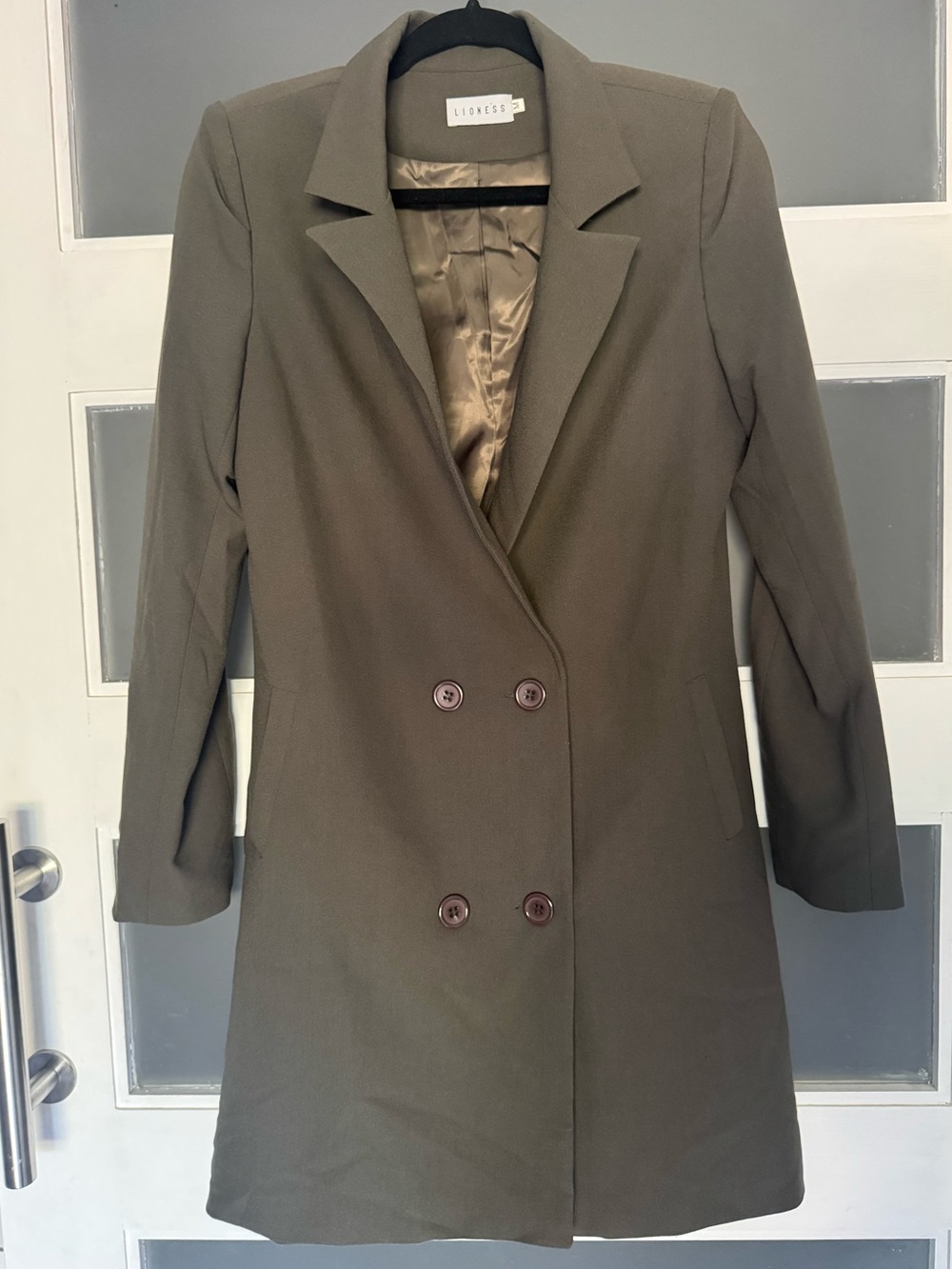 Lioness Olive Long Double-Breasted Blazer